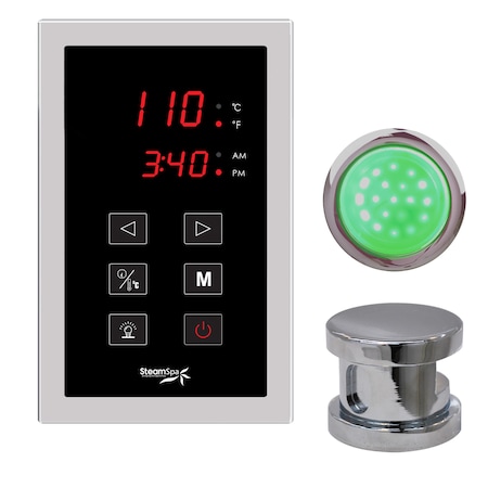 Steamspa Indulgence Touch Panel Control Kit in Chrome INTPKCH